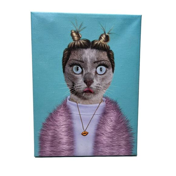 Pets Rock Cat Miley Cyrus "Twerk" Canvas Wrapped Wall Art - Picture 1 of 5